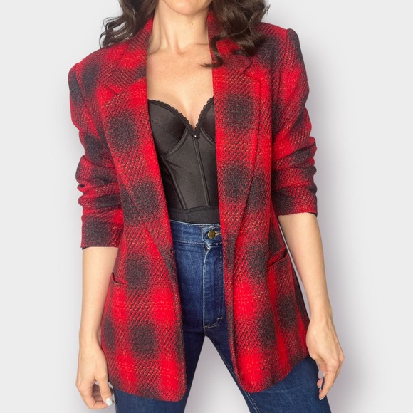 90s B T Traditions Red and Black Blazer - Picture 1 of 11